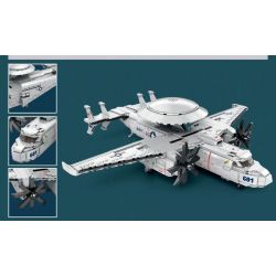 SEMBO 608063 non  MÁY BAY CẢNH BÁO SỚM TRÊN TÀU SÂN E2 bộ đồ chơi xếp lắp ráp ghép mô hình Military Army E2 HAWKEYE AIRBORNE EARLY WARNING Quân Sự Bộ Đội 97 khối