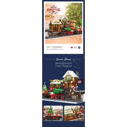 JIESTAR 89142 non  GA XE LỬA GIÁNG SINH bộ đồ chơi xếp lắp ráp ghép mô hình Creator THE RAILWAY STATION CHRISTMAS Sáng Tạo 1362 khối