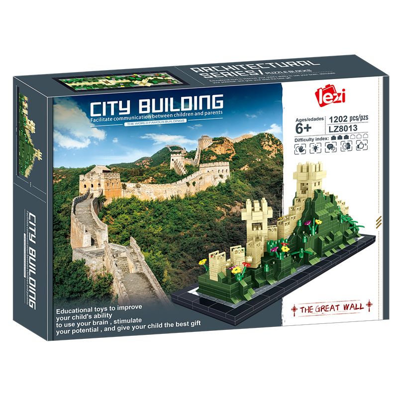 FUN IMAGINATION LZ8013 8013 non  VẠN LÝ TRƯỜNG THÀNH bộ đồ chơi xếp lắp ráp ghép mô hình Buildings THE GREAT WALL 1202 khối
