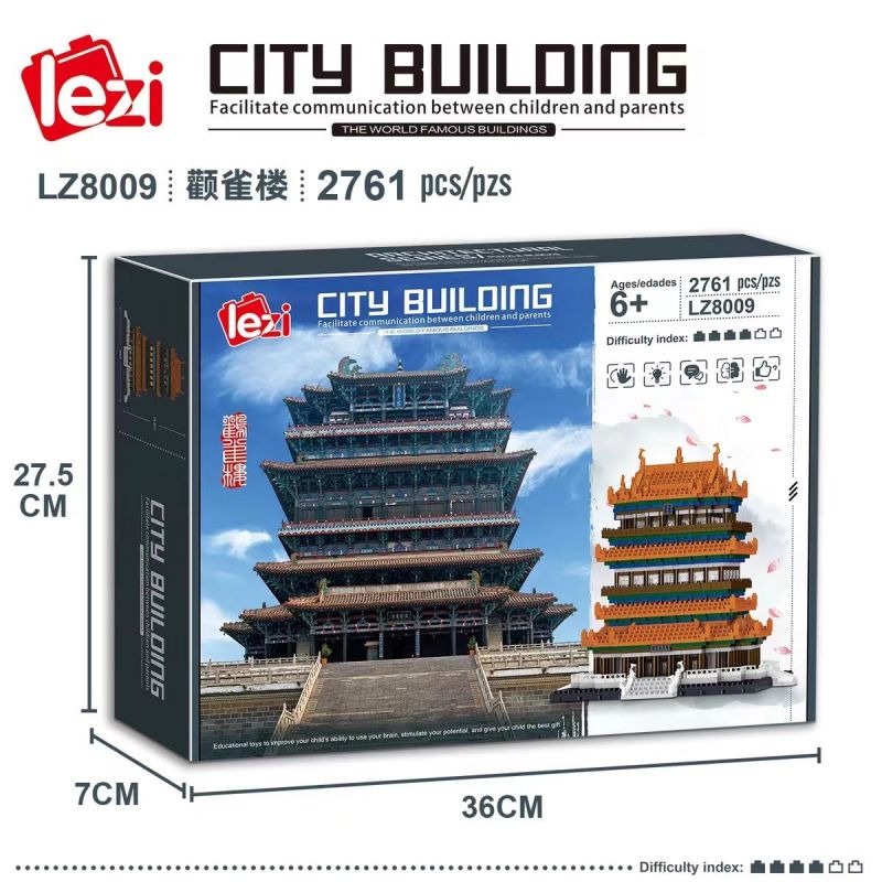 FUN IMAGINATION LZ8009 8009 non  THÁP QUANQUE bộ đồ chơi xếp lắp ráp ghép mô hình Buildings 2761 khối