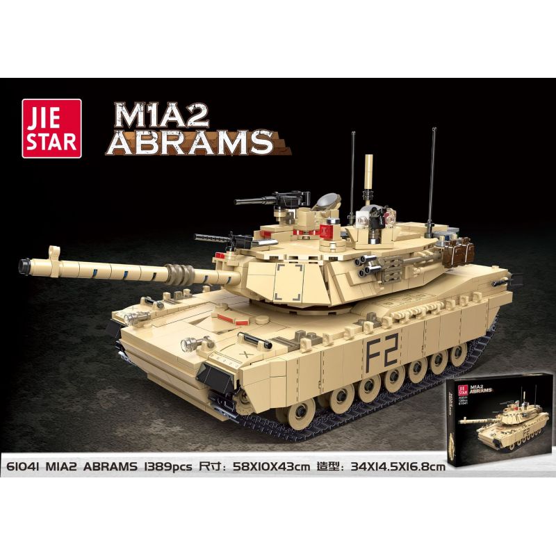JIESTAR 61041 non  XE TĂNG CHIẾN ĐẤU CHỦ LỰC ABRAMS CỦA MỸ bộ đồ chơi xếp lắp ráp ghép mô hình Military Army M1A2 ABRAMS Quân Sự Bộ Đội 1389 khối