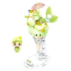 SEMBO 615006 non  NÓN MATCHA BẠC HÀ bộ đồ chơi xếp lắp ráp ghép mô hình Candy Planet Hành Tinh Kẹo Nghọt 320 khối