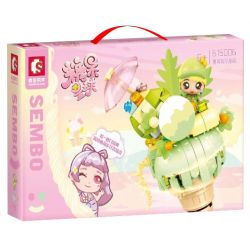 SEMBO 615006 non  NÓN MATCHA BẠC HÀ bộ đồ chơi xếp lắp ráp ghép mô hình Candy Planet Hành Tinh Kẹo Nghọt 320 khối