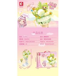 SEMBO 615006 non  NÓN MATCHA BẠC HÀ bộ đồ chơi xếp lắp ráp ghép mô hình Candy Planet Hành Tinh Kẹo Nghọt 320 khối