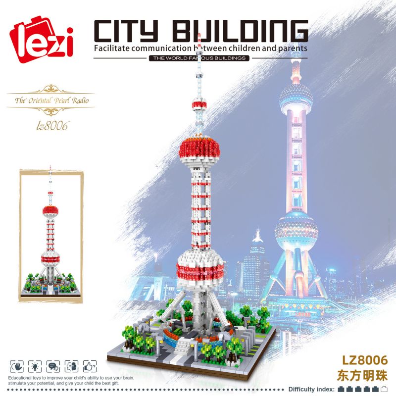 FUN IMAGINATION LZ8006 8006 non  THÁP HÒN NGỌC PHƯƠNG ĐÔNG bộ đồ chơi xếp lắp ráp ghép mô hình Buildings 1747 khối