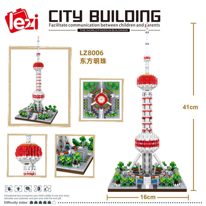 FUN IMAGINATION LZ8006 8006 non  THÁP HÒN NGỌC PHƯƠNG ĐÔNG bộ đồ chơi xếp lắp ráp ghép mô hình Buildings 1747 khối