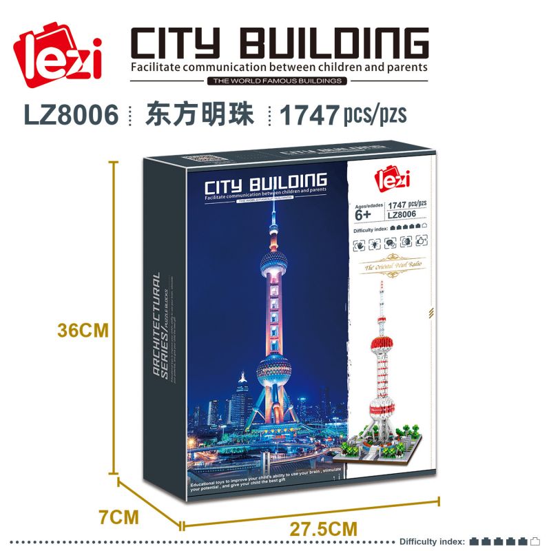 FUN IMAGINATION LZ8006 8006 non  THÁP HÒN NGỌC PHƯƠNG ĐÔNG bộ đồ chơi xếp lắp ráp ghép mô hình Buildings 1747 khối