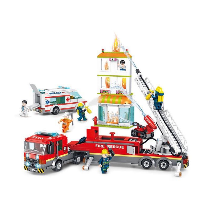 FORANGE FC3110 3110 non Lego ĐỘI PCCC & CNCH TP. bộ đồ chơi xếp lắp ráp ghép mô hình Fire Rescure FIRE FIGHTERS Cứu Hỏa 866 khối