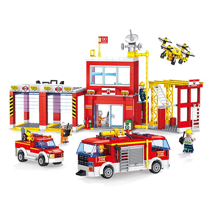 FORANGE FC3108 3108 non Lego SỞ CỨU HỎA THÀNH PHỐ bộ đồ chơi xếp lắp ráp ghép mô hình Fire Rescure FIRE FIGHTERS 872 khối