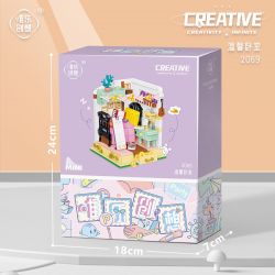 WEILE CHUANGXIANG 2069 non  PHÒNG NGỦ ???M CÚNG bộ đồ chơi xếp lắp ráp ghép mô hình Disney Princess FAIRYTALE TOWN Công Chúa