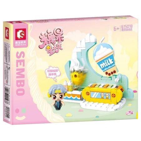 SEMBO 615018 non  POP-UP CỬA HÀNG TRÀ SỮA bộ đồ chơi xếp lắp ráp ghép mô hình Candy Planet Hành Tinh Kẹo Nghọt 136 khối