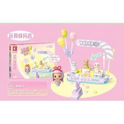 SEMBO 615017 non  CỬA HÀNG POP-UP KEM bộ đồ chơi xếp lắp ráp ghép mô hình Candy Planet Hành Tinh Kẹo Nghọt 124 khối