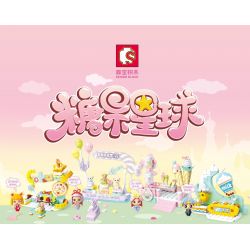 SEMBO 615015 non  CỬA HÀNG POP-UP ĐỒ CHƠI bộ đồ chơi xếp lắp ráp ghép mô hình Candy Planet Hành Tinh Kẹo Nghọt 140 khối