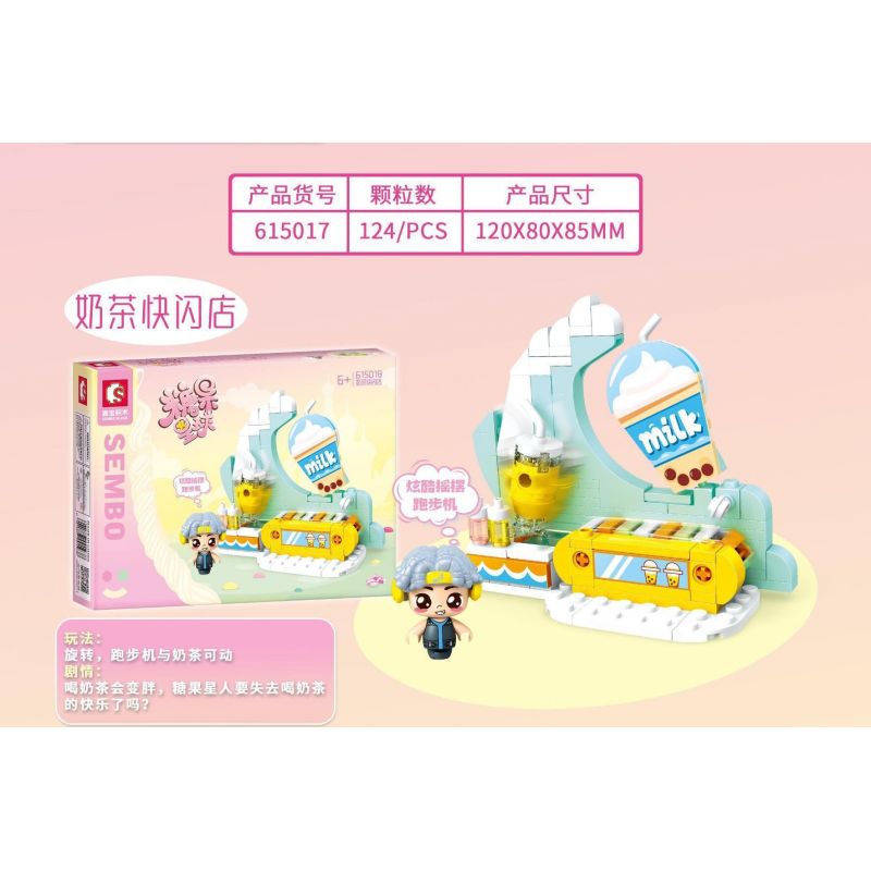 SEMBO 615015 non  CỬA HÀNG POP-UP ĐỒ CHƠI bộ đồ chơi xếp lắp ráp ghép mô hình Candy Planet Hành Tinh Kẹo Nghọt 140 khối