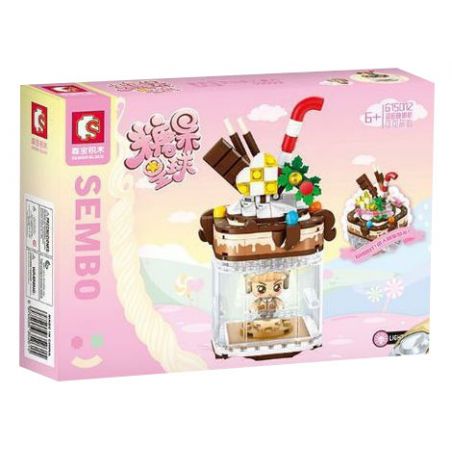 SEMBO 615012 non  NGƯỜI YÊU CA CAO bộ đồ chơi xếp lắp ráp ghép mô hình Candy Planet Hành Tinh Kẹo Nghọt 194 khối