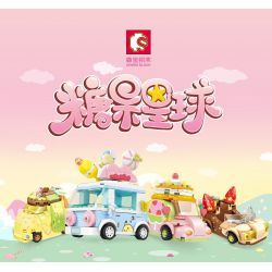 SEMBO 615004 non  KẸO QUE bộ đồ chơi xếp lắp ráp ghép mô hình Candy Planet Hành Tinh Kẹo Nghọt 148 khối