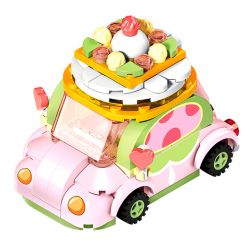 SEMBO 615003 non  CUỘN MATCHA HỒNG bộ đồ chơi xếp lắp ráp ghép mô hình Candy Planet Hành Tinh Kẹo Nghọt 122 khối