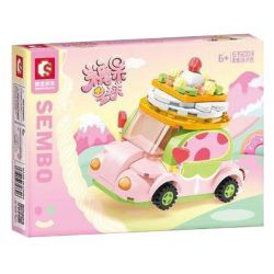 SEMBO 615003 non  CUỘN MATCHA HỒNG bộ đồ chơi xếp lắp ráp ghép mô hình Candy Planet Hành Tinh Kẹo Nghọt 122 khối