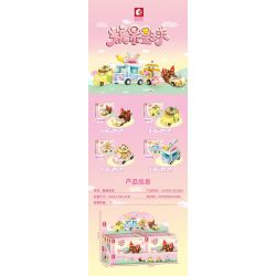 SEMBO 615003 non  CUỘN MATCHA HỒNG bộ đồ chơi xếp lắp ráp ghép mô hình Candy Planet Hành Tinh Kẹo Nghọt 122 khối