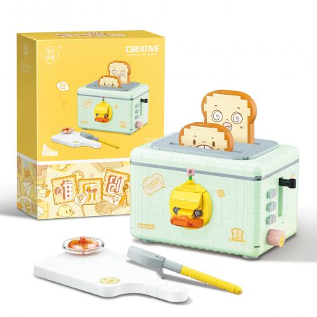 WEIGHT 2091 non  MÁY LÀM BÁNH MÌ VỊT YA bộ đồ chơi xếp lắp ráp ghép mô hình BREAD MAKER 661 khối