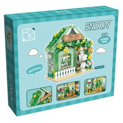 HSANHE CACO S014 non  CỬA HÀNG HOA bộ đồ chơi xếp lắp ráp ghép mô hình Snoopy PEANUTS SNOOPY FLOWER SHOP Chú Chó 438 khối