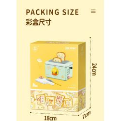 WEIGHT 2091 non  MÁY LÀM BÁNH MÌ VỊT YA bộ đồ chơi xếp lắp ráp ghép mô hình BREAD MAKER 661 khối