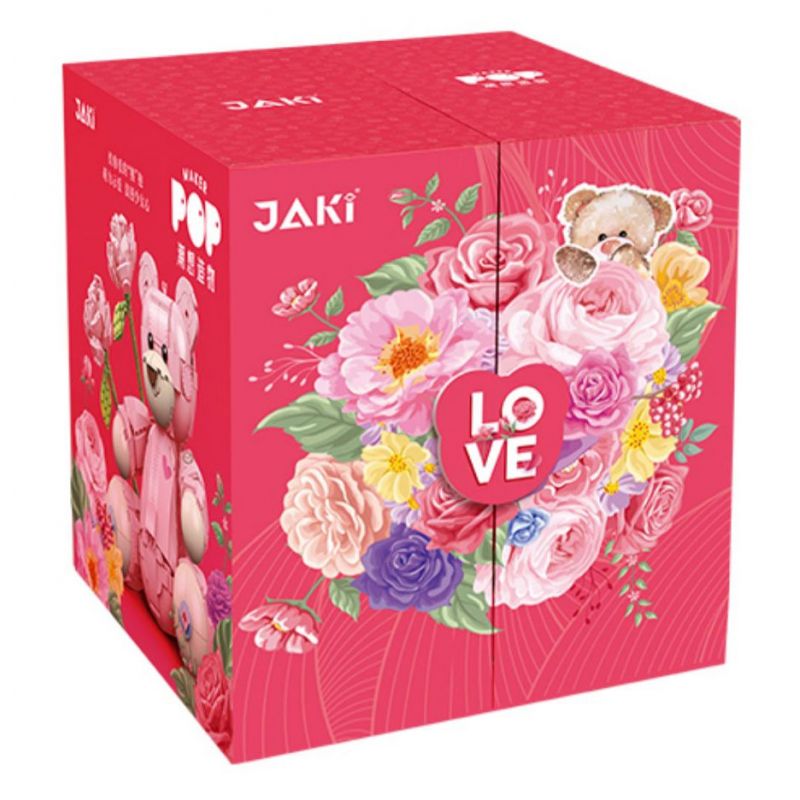 JAKI JK8133 8133 JK8135 8135 non  GẤU BÔNG MÀU HỒNG bộ đồ chơi xếp lắp ráp ghép mô hình Valentine's Day Lễ Tình Nhân
