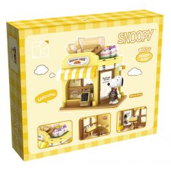 HSANHE CACO S012 non  CỬA HÀNG BÁNH MÌ bộ đồ chơi xếp lắp ráp ghép mô hình Snoopy PEANUTS SNOOPY BAKERY SHOP Chú Chó 427 khối