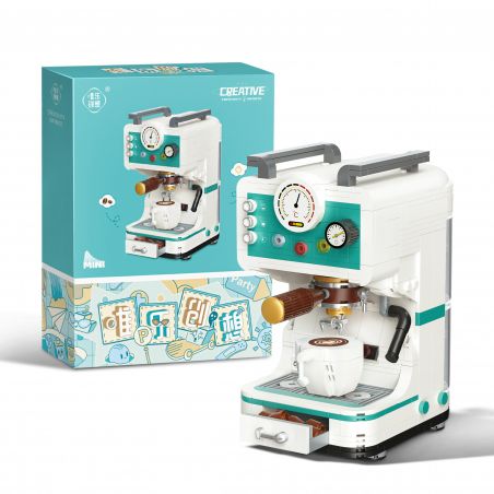 WEIGHT 2090 non  MÁY PHA CÀ PHÊ bộ đồ chơi xếp lắp ráp ghép mô hình COFFEE TIME 663 khối