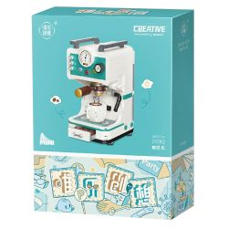 WEIGHT 2090 non  MÁY PHA CÀ PHÊ bộ đồ chơi xếp lắp ráp ghép mô hình COFFEE TIME 663 khối