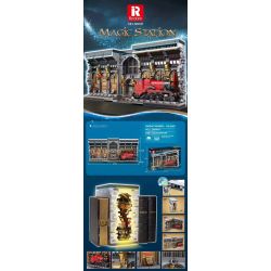 REOBRIX 66031 non  NHÀ GA XE LỬA MA THUẬT BOOKEND bộ đồ chơi xếp lắp ráp ghép mô hình Harry Potter MAGIC STATION Chú Bé Phù Thủy 3060 khối