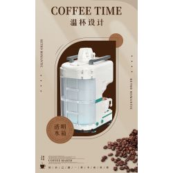 WEIGHT 2090 non  MÁY PHA CÀ PHÊ bộ đồ chơi xếp lắp ráp ghép mô hình COFFEE TIME 663 khối