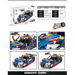 BRUCCO BLK-092 non  SIÊU XE MÀU HỒNG LÙI bộ đồ chơi xếp lắp ráp ghép mô hình Mini Racing Pacemaker Đua Xe Mini 527 khối