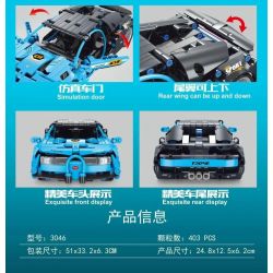 TA GAOLE T3046 3046 non  SIÊU XE MÀU XANH LÙI bộ đồ chơi xếp lắp ráp ghép mô hình Mini Racing Pacemaker Đua Xe Mini 403 khối