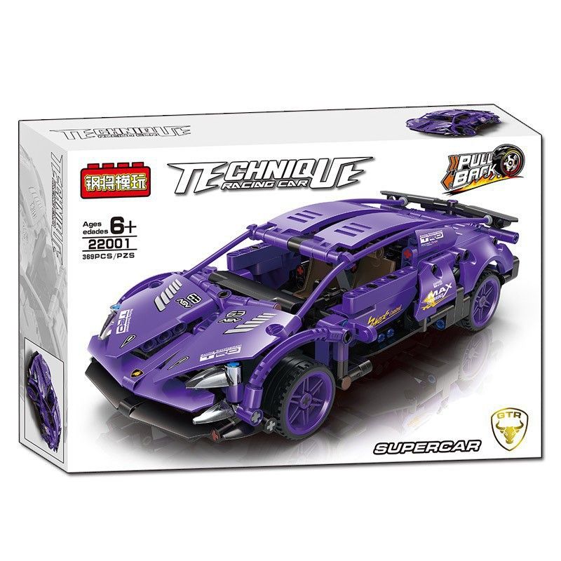 STEEL GENERALS 22001 TA GAOLE T3044 3044 non  SIÊU XE MÀU TÍM LÙI bộ đồ chơi xếp lắp ráp ghép mô hình Mini Racing Pacemaker Đua Xe Mini 402 khối