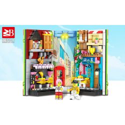 FAIR 6776 non  ĐƯỜNG HOA TRÁI CÂY BOOKEND bộ đồ chơi xếp lắp ráp ghép mô hình STREETSCAPE 821 khối