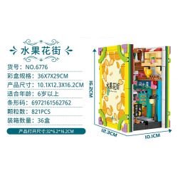 FAIR 6776 non  ĐƯỜNG HOA TRÁI CÂY BOOKEND bộ đồ chơi xếp lắp ráp ghép mô hình STREETSCAPE 821 khối