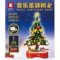 TREE HEIGHT JXL804 non  HỘP NHẠC CÂY THÔNG GIÁNG SINH ÂM bộ đồ chơi xếp lắp ráp ghép mô hình Creator MUSIC CHRISTMARS TREE Sáng Tạo 549 khối