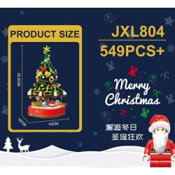 TREE HEIGHT JXL804 non  HỘP NHẠC CÂY THÔNG GIÁNG SINH ÂM bộ đồ chơi xếp lắp ráp ghép mô hình Creator MUSIC CHRISTMARS TREE Sáng Tạo 549 khối