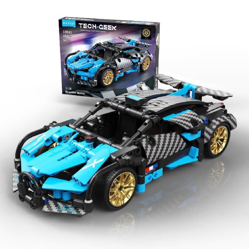 KUYU MOXING 10041 non Lego XE THỂ THAO MÀU XANH LÙI tỷ lệ 1:18 bộ đồ chơi xếp lắp ráp ghép mô hình Mini Racing Pacemaker Đua Xe Mini 402 khối