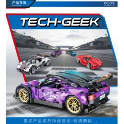 KUYU MOXING 10040 non  XE THỂ THAO MÀU TÍM LÙI tỷ lệ 1:18 bộ đồ chơi xếp lắp ráp ghép mô hình Mini Racing Pacemaker Đua Xe Mini 406 khối