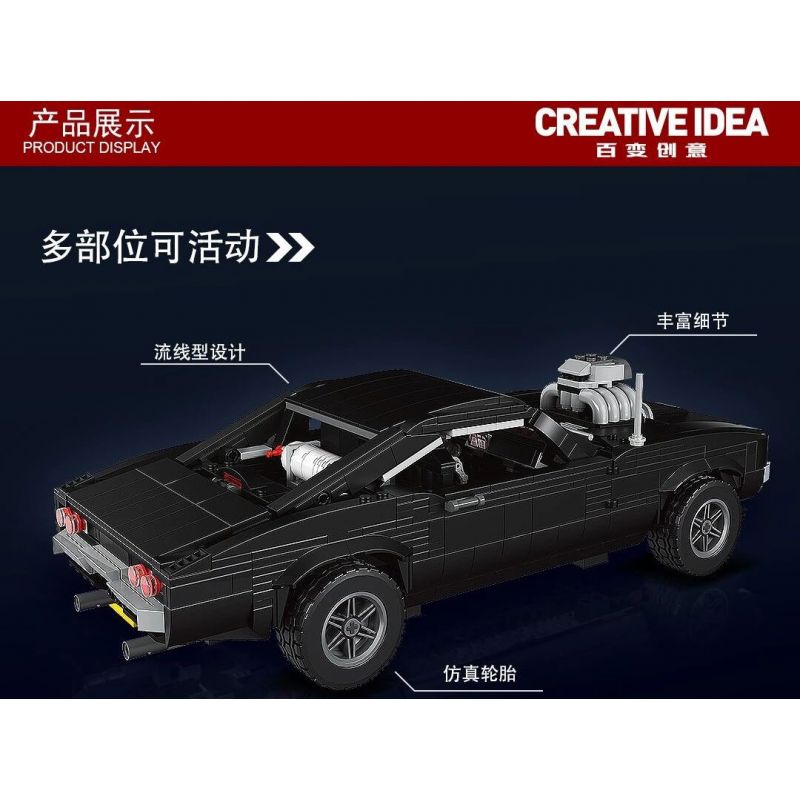 MouldKing 10028 Mould King 10028 non  NÉ PHÍ NGỰA bộ đồ chơi xếp lắp ráp ghép mô hình Creator Expert DOGE CHARGER Chuyên Gia Sáng Tạo 1439 khối