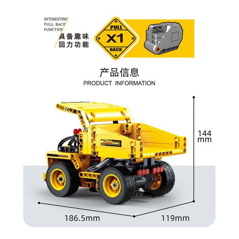ZHEGAO QL1228 1228 non  XE BEN LÙI bộ đồ chơi xếp lắp ráp ghép mô hình ENGINEERING TRUCK 415 khối