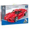 KUYU MOXING 10033 non  XE THỂ THAO MÀU ĐỎ LÙI tỷ lệ 1:18 bộ đồ chơi xếp lắp ráp ghép mô hình Mini Racing Pacemaker Đua Xe Mini 405 khối