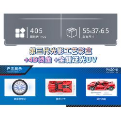 KUYU MOXING 10033 non  XE THỂ THAO MÀU ĐỎ LÙI tỷ lệ 1:18 bộ đồ chơi xếp lắp ráp ghép mô hình Mini Racing Pacemaker Đua Xe Mini 405 khối