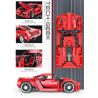 KUYU MOXING 10033 non  XE THỂ THAO MÀU ĐỎ LÙI tỷ lệ 1:18 bộ đồ chơi xếp lắp ráp ghép mô hình Mini Racing Pacemaker Đua Xe Mini 405 khối