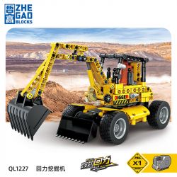 ZHEGAO QL1227 1227 non  KÉO LÙI MÁY XÚC Ô TÔ bộ đồ chơi xếp lắp ráp ghép mô hình ENGINEERING TRUCK 411 khối
