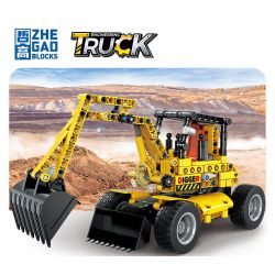 ZHEGAO QL1227 1227 non  KÉO LÙI MÁY XÚC Ô TÔ bộ đồ chơi xếp lắp ráp ghép mô hình ENGINEERING TRUCK 411 khối