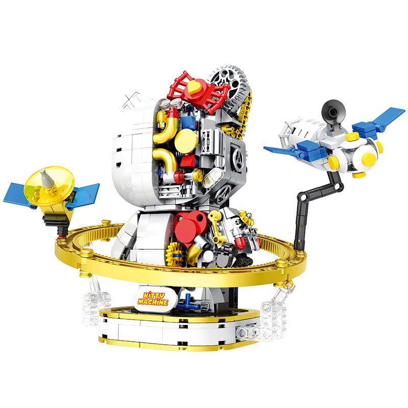 LQS 6305 non Lego MÈO KHÔNG GIAN CYBORG bộ đồ chơi xếp lắp ráp ghép mô hình PINK CAT 830 khối