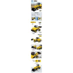 ZHEGAO QL1226 1226 non  XE NÂNG LÙI bộ đồ chơi xếp lắp ráp ghép mô hình ENGINEERING TRUCK 385 khối